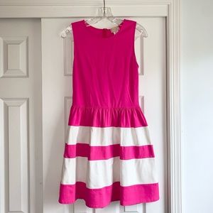 Pink and White Striped Sleeveless Dress, Medium